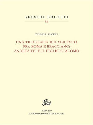 cover image of Una tipografia del Seicento fra Roma e Bracciano--Andrea Fei e il figlio Giacomo